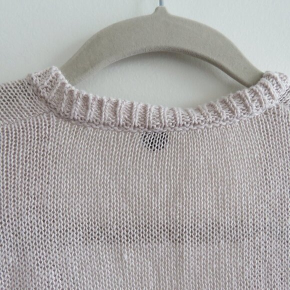 MARGARET O'LEARY 100% Linen Loose Fit Knit Sweater Neutral Tan Beachy - Size S - Picture 12 of 16